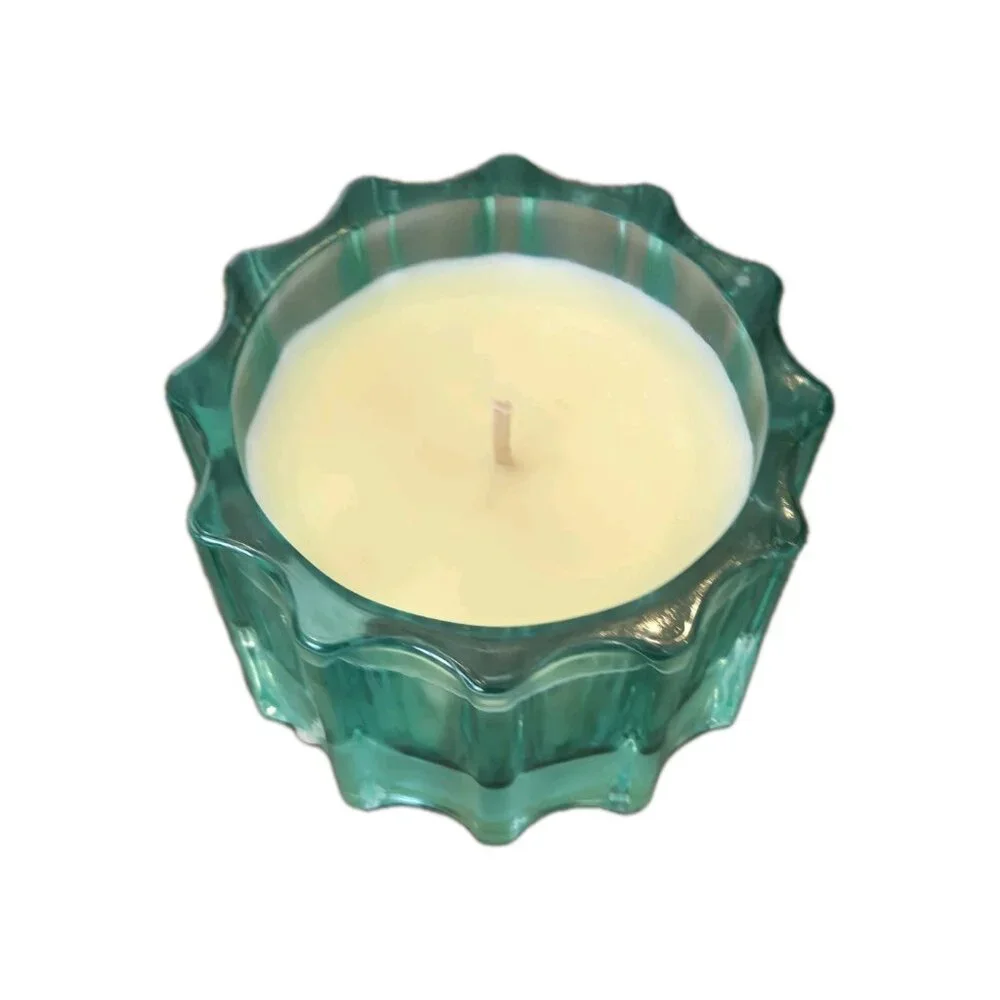 New Glass Flower BOHO Bamboo Candle With Essential Oils Room Decor - Picture 3 of 3